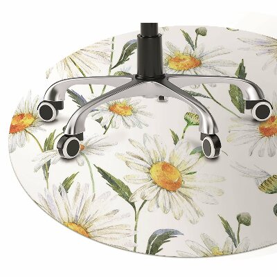 Office chair mat Camomile field