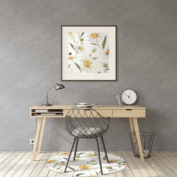 Office chair mat Camomile field