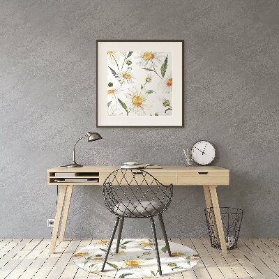 Office chair mat Camomile field