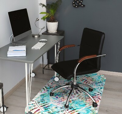 Desk chair mat prints of leaves