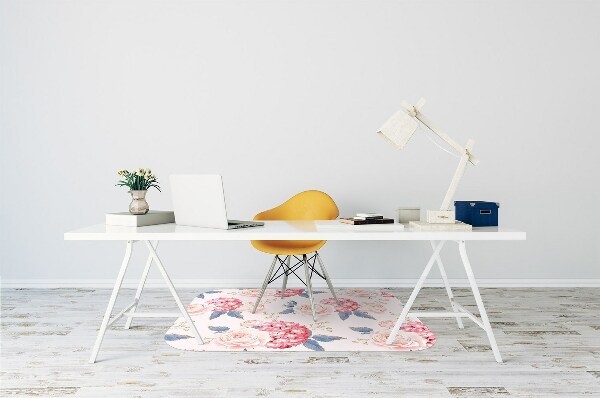 Office chair floor protector hydrangeas
