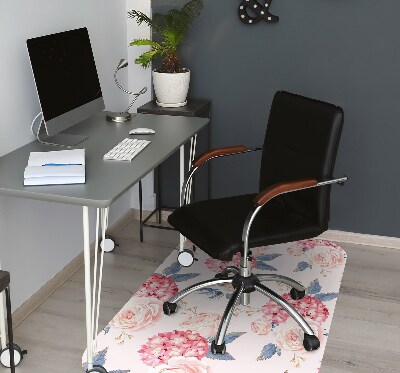Office chair floor protector hydrangeas