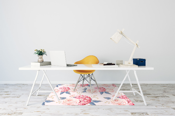 Office chair floor protector hydrangeas