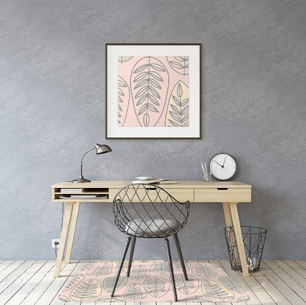 Office chair mat Colorful leaves