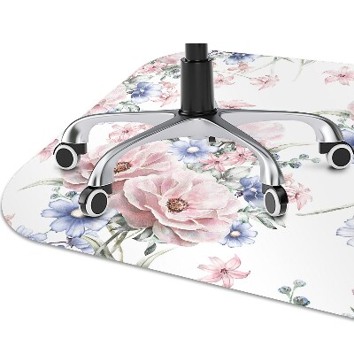 Chair mat floor panels protector delicate bouquet