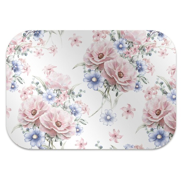 Chair mat floor panels protector delicate bouquet