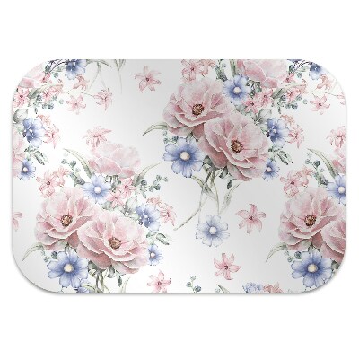 Chair mat floor panels protector delicate bouquet