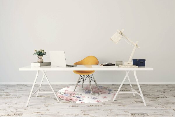 Chair mat floor panels protector delicate bouquet
