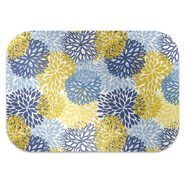 Office chair floor protector chrysanthemum flowers