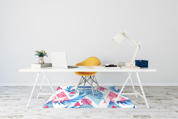 Office chair mat Leaves and triangles