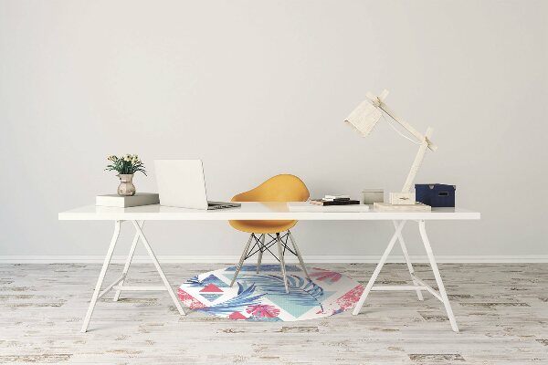 Office chair mat Leaves and triangles