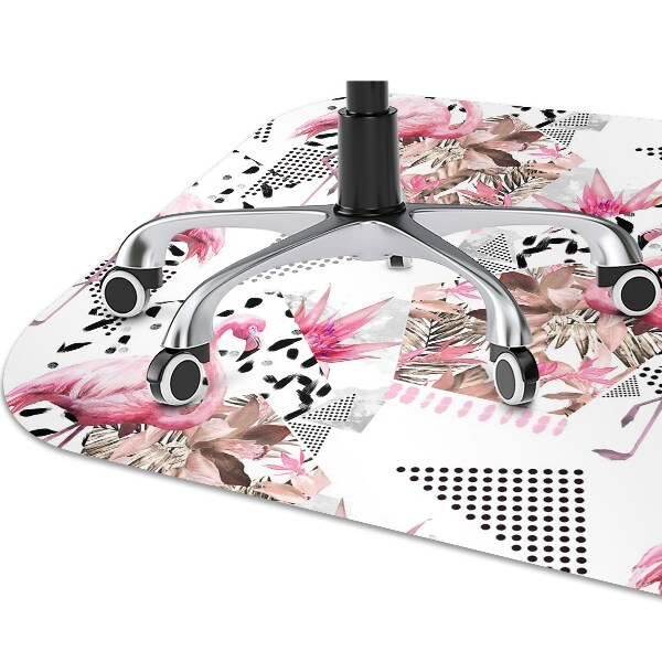 Office chair mat Flamingos