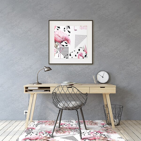 Office chair mat Flamingos