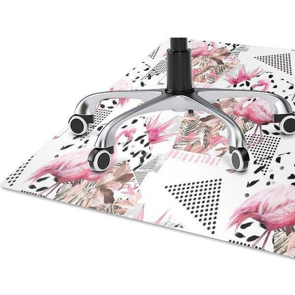 Office chair mat Flamingos