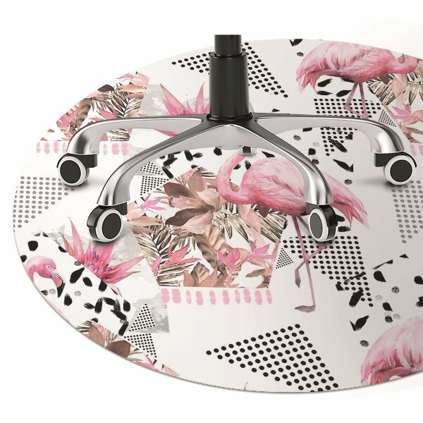 Office chair mat Flamingos