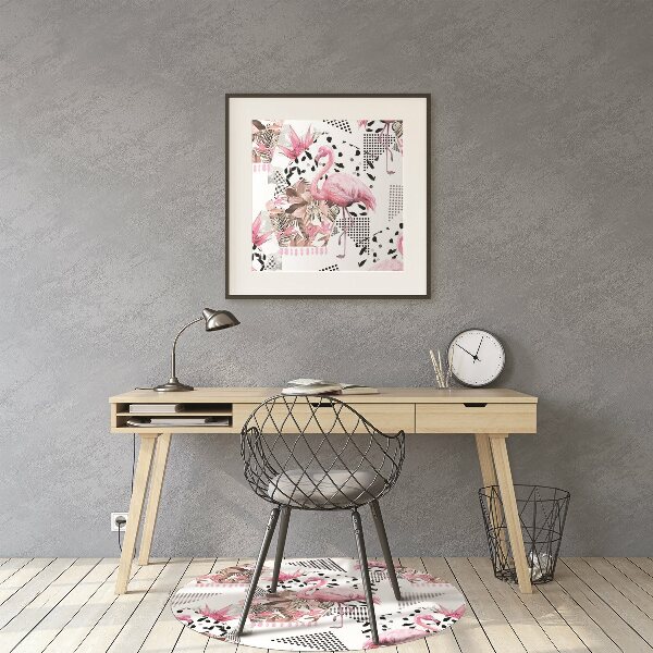 Office chair mat Flamingos