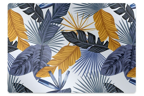 Office chair floor protector palm leaves