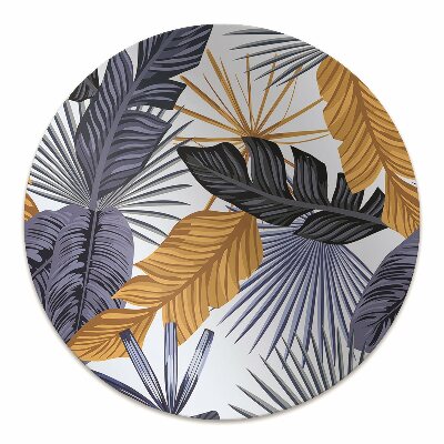 Office chair floor protector palm leaves