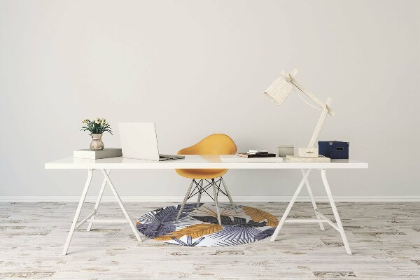 Office chair floor protector palm leaves