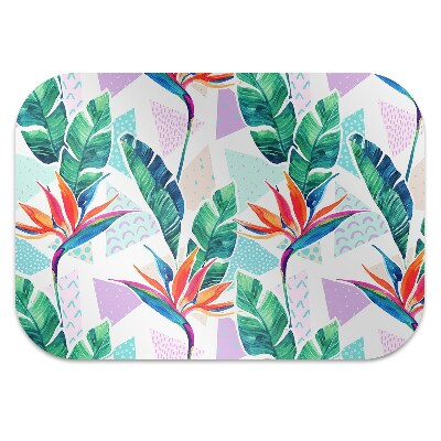 Chair mat floor panels protector Tropical flora