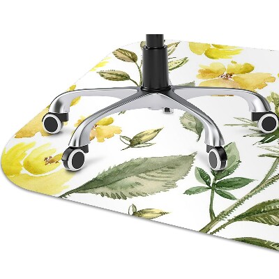 Computer chair mat yellow flowers