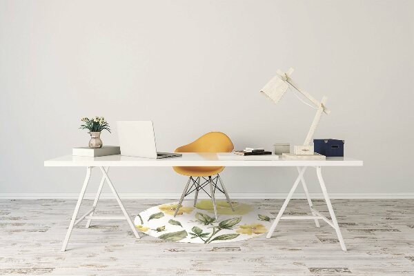 Computer chair mat yellow flowers