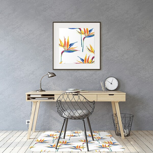 Office chair mat Colorful flowers