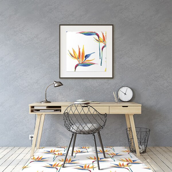 Office chair mat Colorful flowers