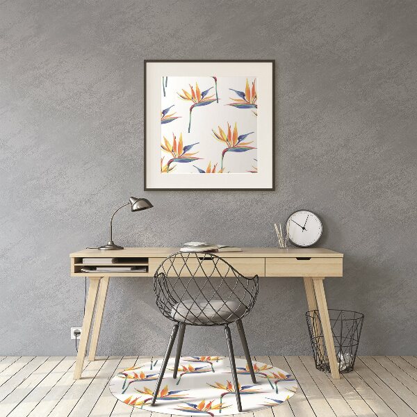 Office chair mat Colorful flowers