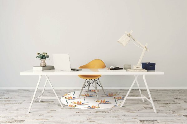 Office chair mat Colorful flowers