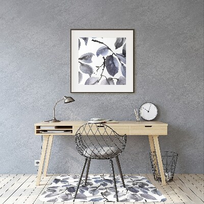 Desk chair mat gray Branches