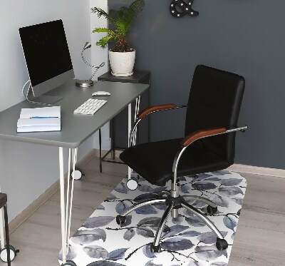 Desk chair mat gray Branches