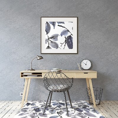 Desk chair mat gray Branches