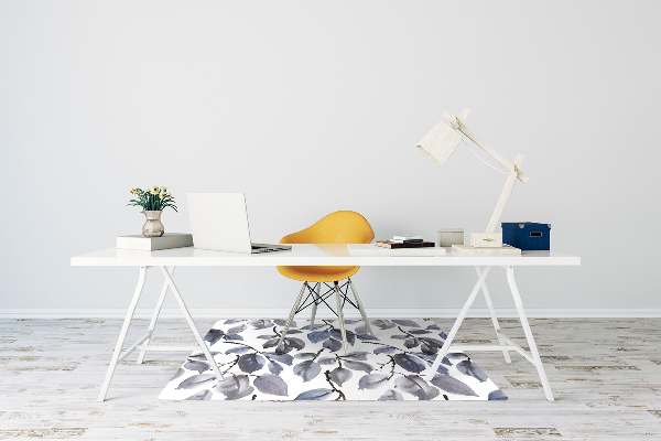 Desk chair mat gray Branches