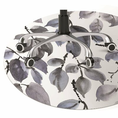 Desk chair mat gray Branches