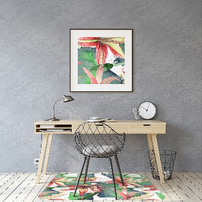 Office chair mat Hippeastrum flower