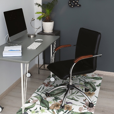 Office chair mat Spring flowers