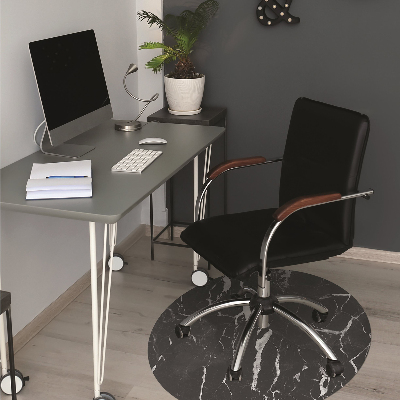 Desk chair mat black marble