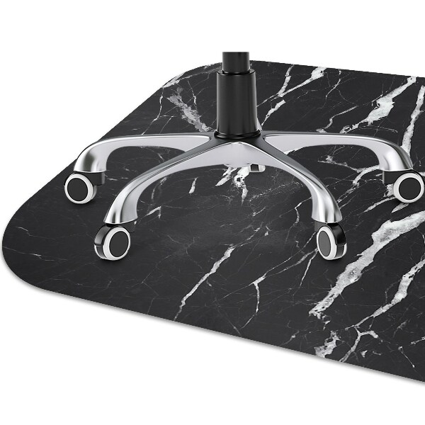 Desk chair mat black marble