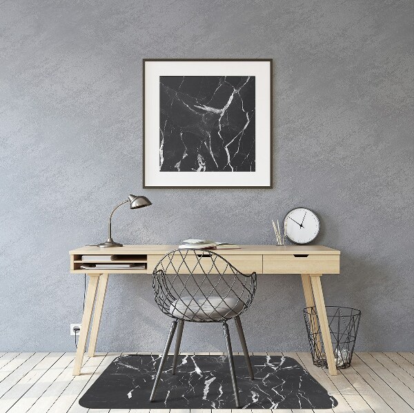 Desk chair mat black marble