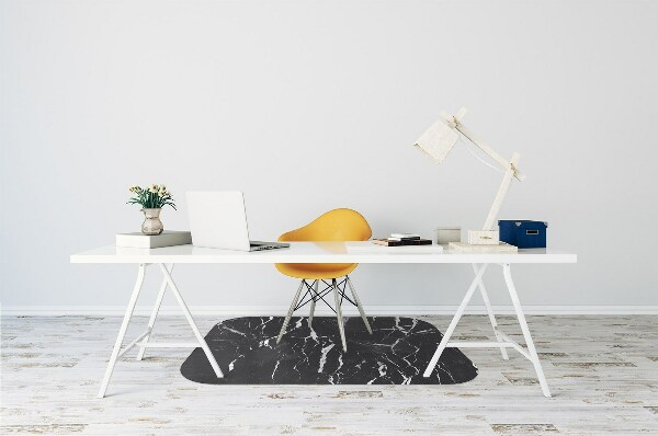 Desk chair mat black marble