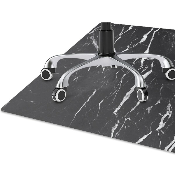 Desk chair mat black marble