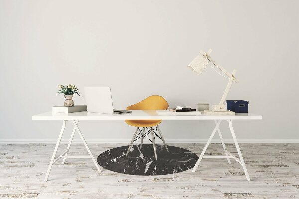 Desk chair mat black marble