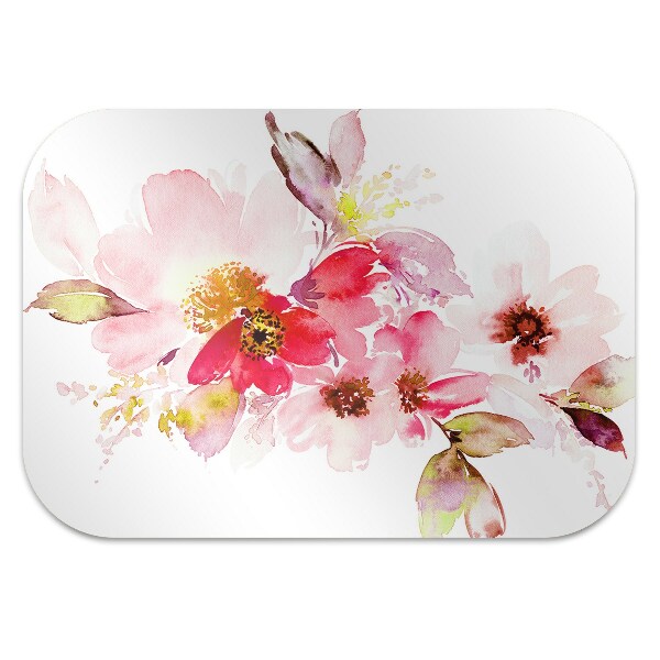Chair mat floor panels protector pastel flowers
