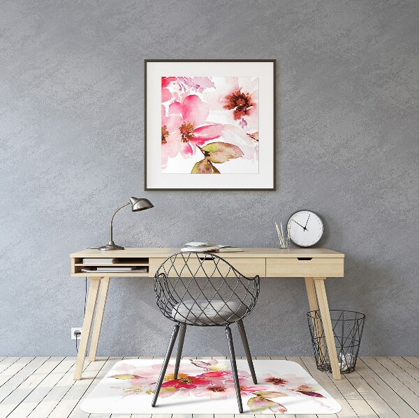 Chair mat floor panels protector pastel flowers