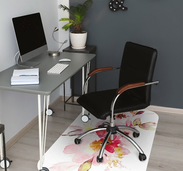 Chair mat floor panels protector pastel flowers