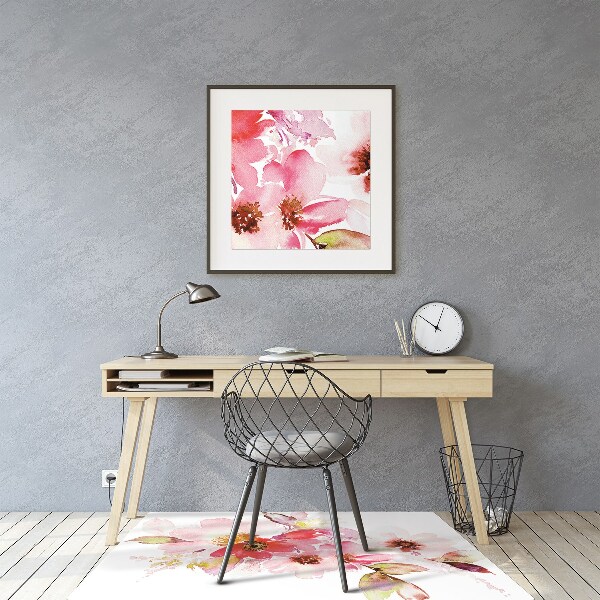 Chair mat floor panels protector pastel flowers