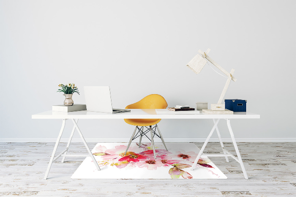 Chair mat floor panels protector pastel flowers
