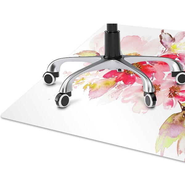 Chair mat floor panels protector pastel flowers