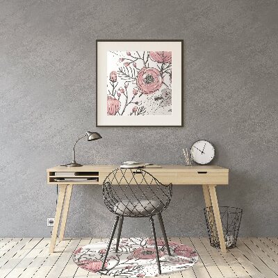 Office chair floor protector Pastel Roses Art